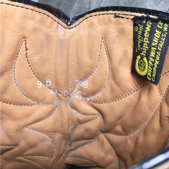 Vintage Chippewa Men’s Leather Wellington Western Cowboy Biker Soft Toe Boots 9 - Picture 11 of 11